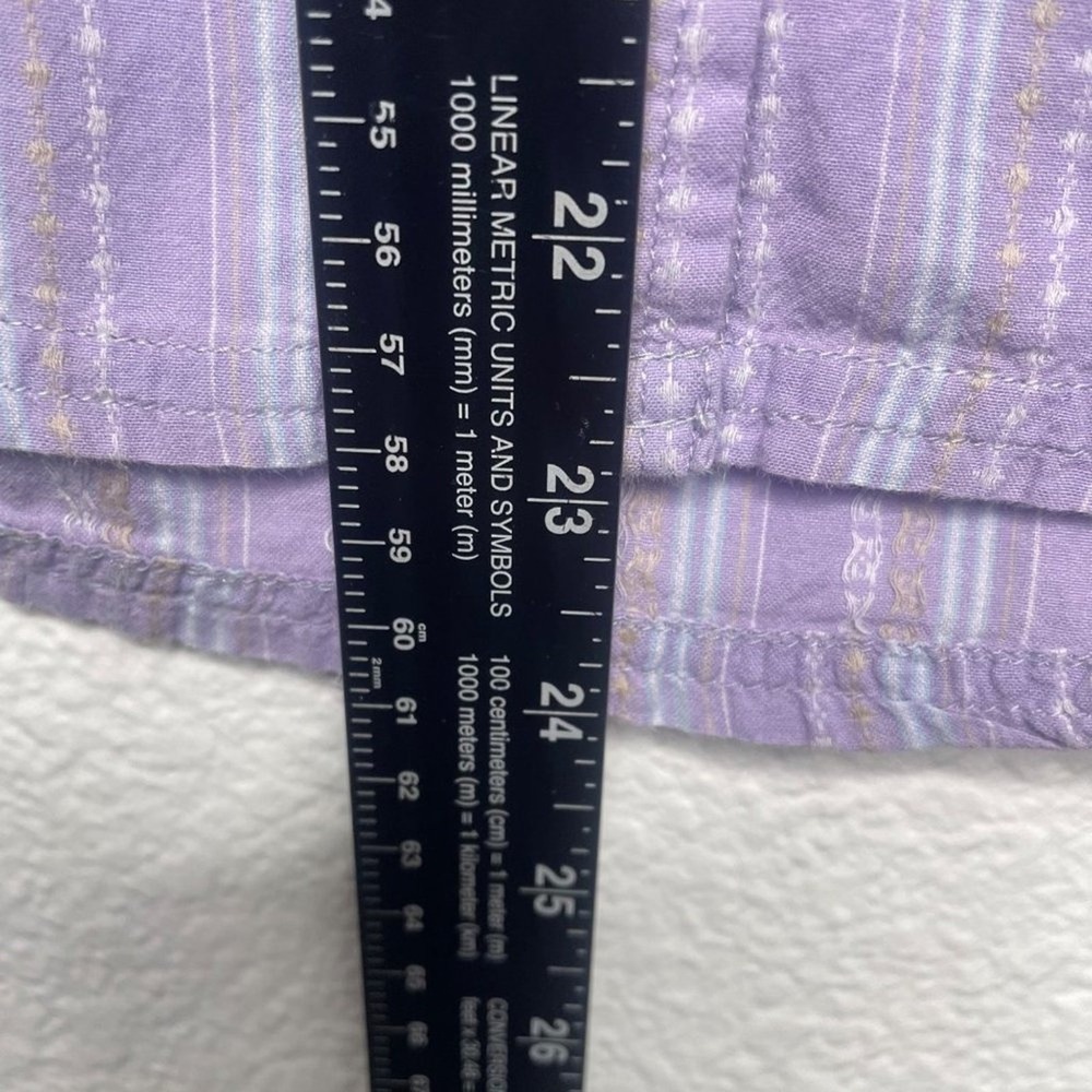 The North Face Womens 3/4 Sleeve Striped Button Down Shirt Purple Medium M - Picture 4 of 15
